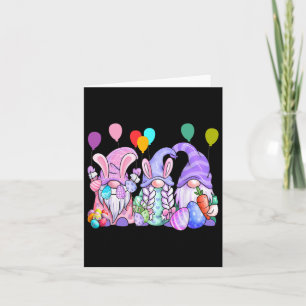 Cute Gnomes Easter Eggs Bylloons Funny Gnome Easte Card