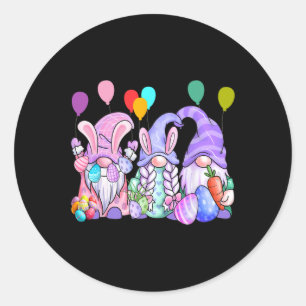 Cute Gnomes Easter Eggs Bylloons Funny Gnome Easte Classic Round Sticker