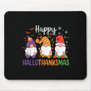 Cute Gnomes Fall Halloween Women Girls Happy Hallo Mouse Pad