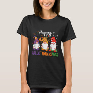 Cute Gnomes Fall Halloween Women Girls Happy Hallo T-Shirt