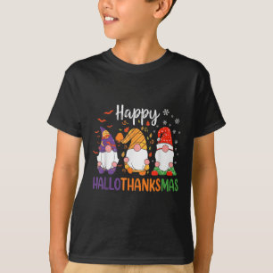 Cute Gnomes Fall Halloween Women Girls Happy Hallo T-Shirt