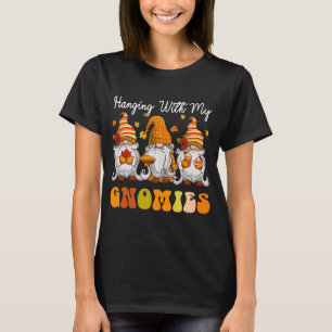 Cute Gnomes Fall Season Hanging With My Gnomies Au T-Shirt