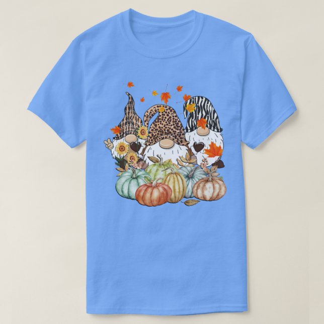 Cute Gnomes Fall Vibes Hello Autumn Fall Lover Tha T-Shirt (Design Front)