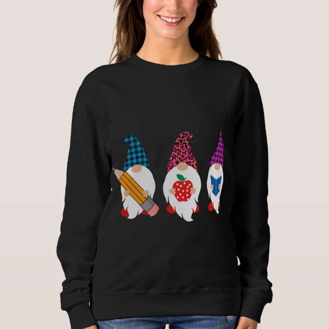 Cute Gnomes Funny Back To School Gift Teacher and  Sweatshirt (Front)