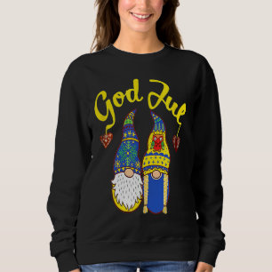 Cute Gnomes God Jul Swedish Norwegian Christmas Sweatshirt