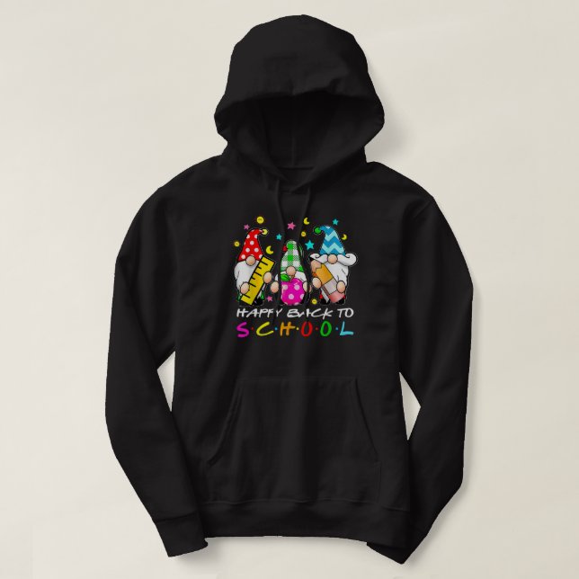 Cute Gnomes Happy Back To School Teachers Student  Hoodie (Design Front)