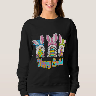 Cute Gnomes Hugs Eggs Happy Easter - Egg Hunting G Sweatshirt