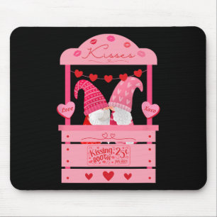 Cute Gnomes Kissing Booth Love Hearts Kisses Hugs Mouse Pad