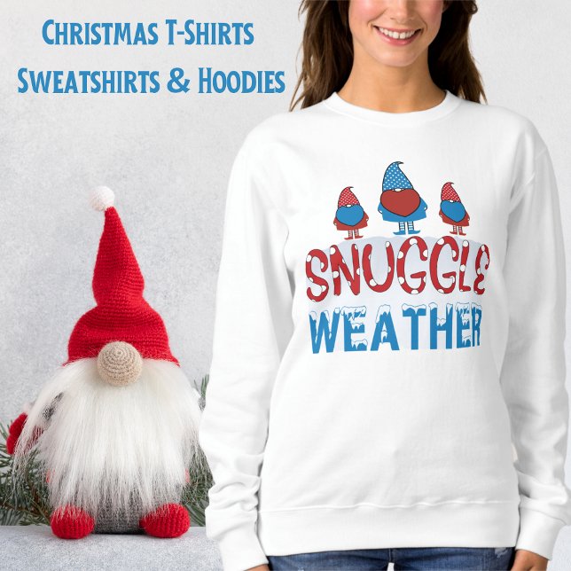 Cute Gnomes Ladies Fun  Sweatshirt (Funny, Gnomes, Cute Ladies T-Shirt Sweatshirt)