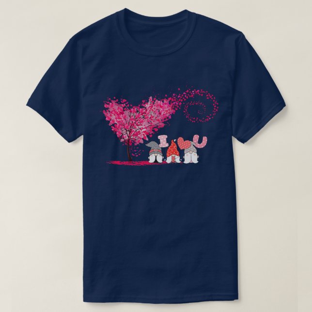 Cute Gnomes Love Hearts Happy Valentines Day 2 T-Shirt (Design Front)