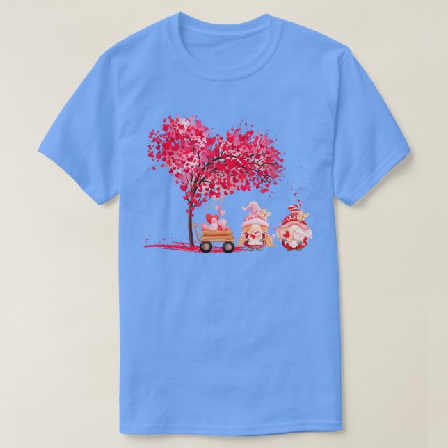 Cute Gnomes Love Hearts Happy Valentines Day 3 T-Shirt (Design Front)
