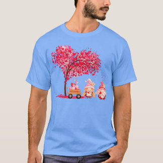Cute Gnomes Love Hearts Happy Valentines Day 3 T-Shirt