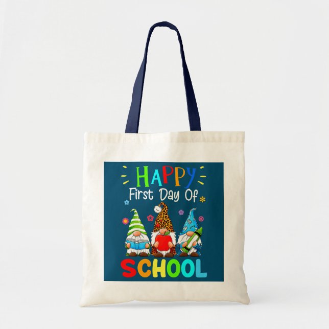 Cute Gnomes Lover Students Teacher Gnome Back To Tote Bag (Front)
