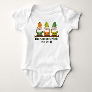 Cute Gnomes Made Me Do It Green Baby Bodysuit
