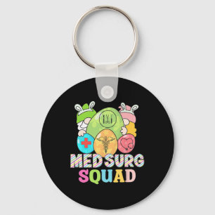 Cute Gnomes Med Surg Squad Nurse Easter Day Med-su Key Ring