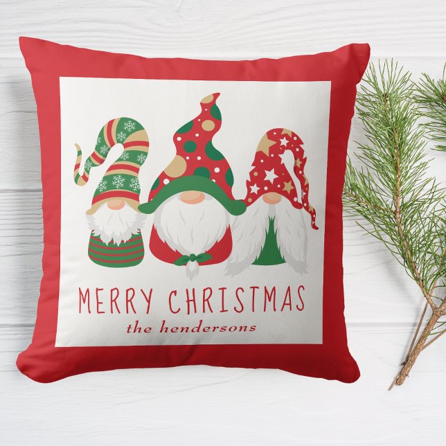 Cute Gnomes Merry Christmas Cushion (Creator Uploaded)