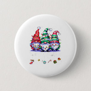 Cute Gnomes Merry Christmas Light Family Gnome Xma 6 Cm Round Badge