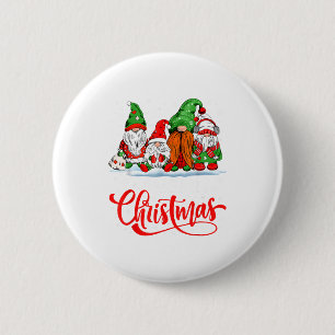 Cute Gnomes Merry Christmas Light Family Gnome Xma 6 Cm Round Badge
