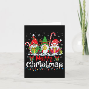 Cute Gnomes Merry Christmas Light Family Gnome Xma Card