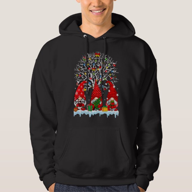 Cute Gnomes Merry Christmas Light Family Gnome Xma Hoodie (Front)