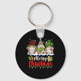 Cute Gnomes Merry Christmas Light Family Gnome Xma Key Ring