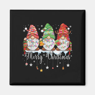 Cute Gnomes Merry Christmas Light Family Gnome Xma Magnet