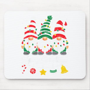 Cute Gnomes Merry Christmas Light Family Gnome Xma Mouse Pad