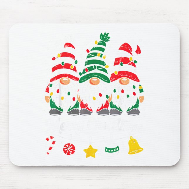 Cute Gnomes Merry Christmas Light Family Gnome Xma Mouse Pad (Front)