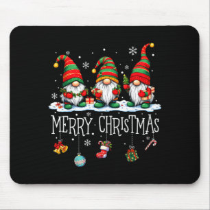 Cute Gnomes Merry Christmas Light Family Gnome Xma Mouse Pad