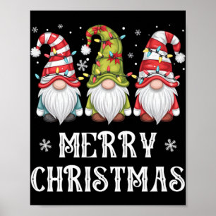 Cute Gnomes Merry Christmas Light Family Gnome Xma Poster