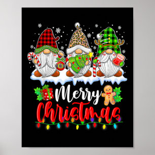 Cute Gnomes Merry Christmas Light Family Gnome Xma Poster