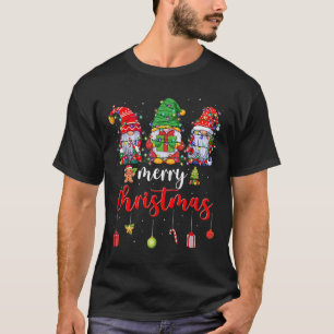 Cute Gnomes Merry Christmas Light Family Gnome Xma T-Shirt