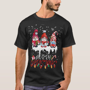 Cute Gnomes Merry Christmas Light Family Gnome Xma T-Shirt