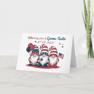 Cute Gnomes Patriotic Fourth of July Card