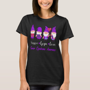 Cute Gnomes Peace Hope Love Turner Syndrome Awaren T-Shirt