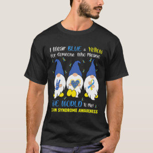 Cute Gnomes Peace Love Down Syndrome Awareness T21 T-Shirt