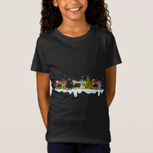 Cute Gnomes Sewing Machines Christmas Tree Sewing  T-Shirt