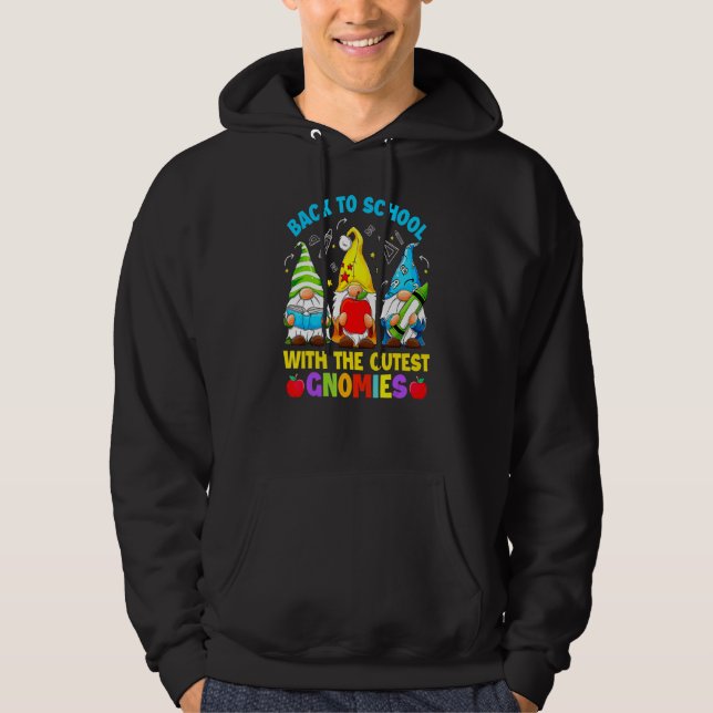 Cute Gnomes Students Teacher Gnome  Back To School Hoodie (Front)