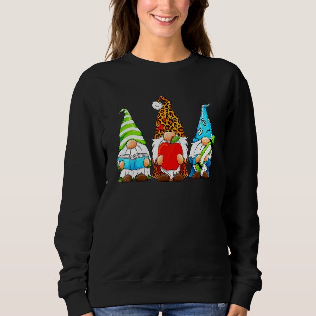 Cute Gnomes Students Teacher Gnome  Back To School Sweatshirt (Front)
