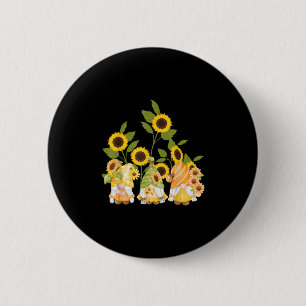 Cute Gnomes Sunflower Garden Womens Summer 6 Cm Round Badge
