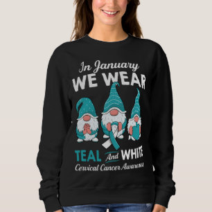 Cute gnomes support for a survivor Cervical Cancer Sweatshirt