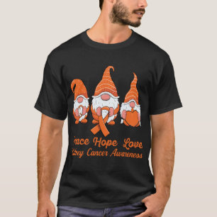 Cute gnomes support orange ribbon Kidney Cancer Aw T-Shirt