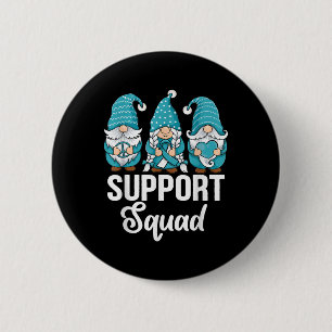 Cute Gnomes Support Squad Survivor Cervical Cancer 6 Cm Round Badge