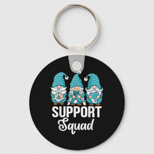 Cute Gnomes Support Squad Survivor Cervical Cancer Key Ring