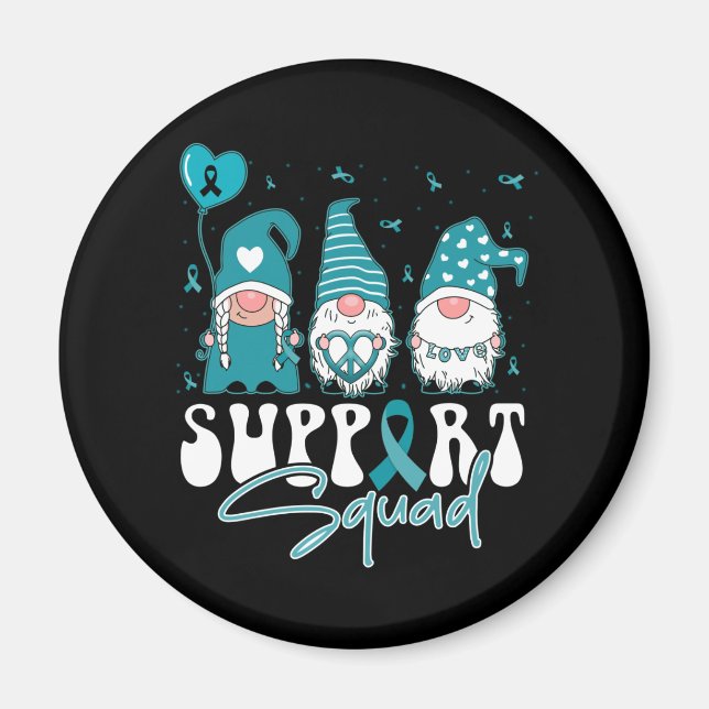 Cute Gnomes Support Squad Survivor Cervical Magnet (Front)