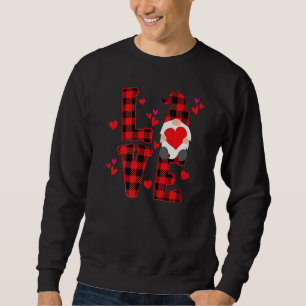 Cute Gnomes Valentines Love Leopard Plaid Couple M Sweatshirt