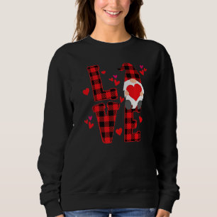 Cute Gnomes Valentines Love Leopard Plaid Couple M Sweatshirt