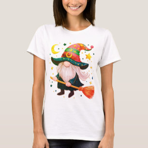  Cute Gnomes with broomstick  T-Shirt
