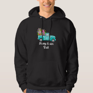 Cute Gnomes With Bunny Ears Egg Hunting Truck East Hoodie