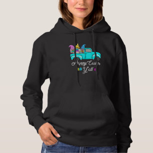 Cute Gnomes With Bunny Ears Egg Hunting Truck East Hoodie